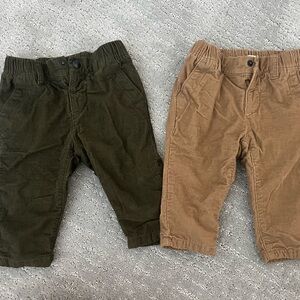 GAP Casual Corduroy Pants Green and Tan